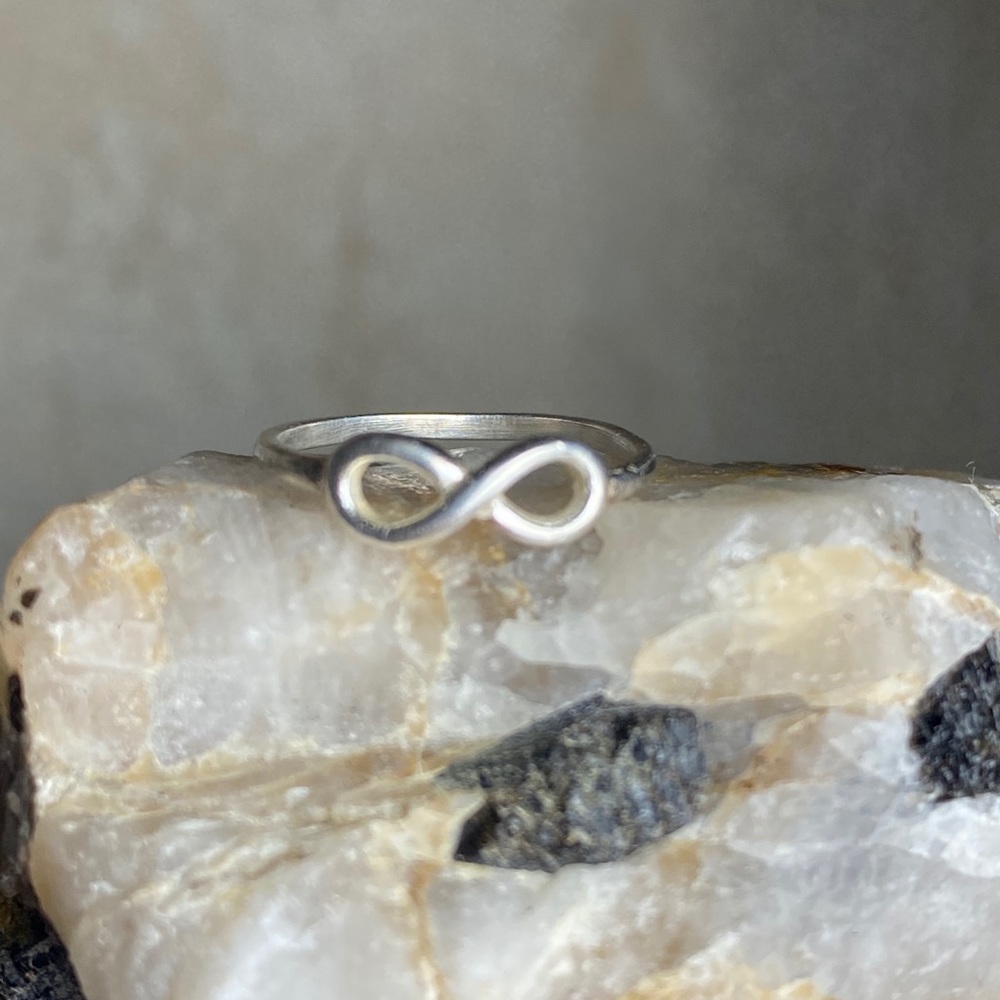 Silver Infinity Loop Pinky Ring - image 1